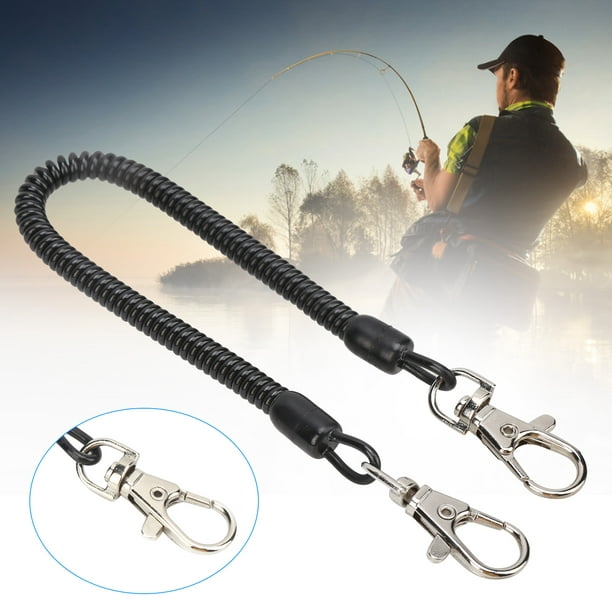 Estink Retractable Rope, Reusable Flexible Soft Plastic Elastic Fishing Coiled Lanyard With Carabiners For Fishing