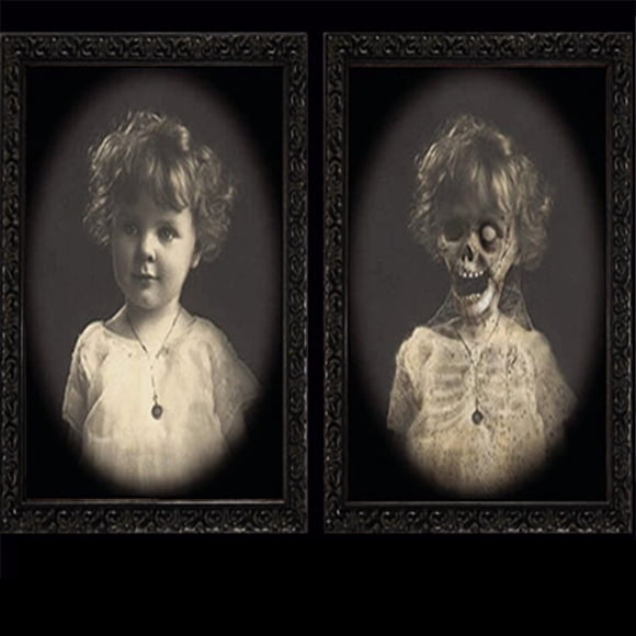 Hbdhejl Horror Picture Frame Lenticular 3D Changing Face Scary Haunted Spooky