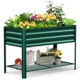 thumbnail image 3 of King Bird Galvanized Steel Raised Garden Bed Kit with Storage Shelf 47.2"x22.8"x31.5" Metal Planter Box, Elevated Garden Bed with Drainage Holes Outdoor for Vegetables Flowers Green, 3 of 9