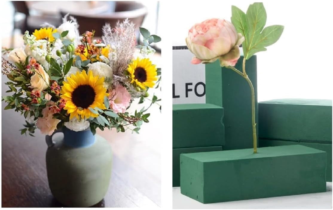 6pc Wet Fresh Floral Foam Blocks Green Florist Foam Bricks 8.9(L) X 3.9(W) X 3(H) for Spring Fresh Flower Arrangement and Crafts Supply
