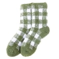 thumbnail image 6 of Daznico Women Mid Crew Fuzzy Socks Classic Plaid Thermal Soft Stretch Cozy Slouchy Stockings for Winter Indoor Sleep Daily Casual Loungewear, 6 of 6