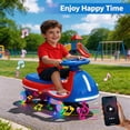 thumbnail image 4 of Track Seven 12V Electric Wiggle Car with Pedal, 2 in 1 Swing Car, Bluetooth, LED Lights, Flashing PU Wheels, Max Speed 5 Mph, Anti-Rollover, 12V Ride on Toy Car for Kids Toddlers Aged 3+, Blue+Red, 4 of 8