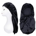 thumbnail image 1 of Long Satin Sleep Cap For Women, Large Satin Bonnet, Silk Hair Bonnet For Long Curly Hair, 1 of 4