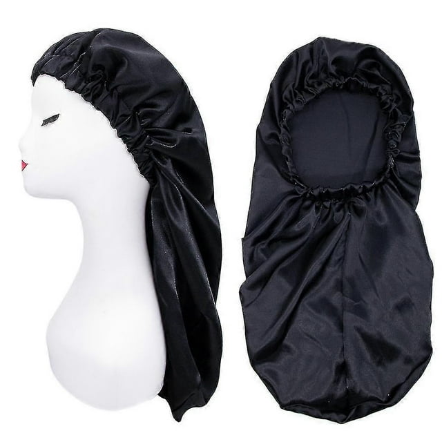 Long Satin Sleep Cap For Women, Large Satin Bonnet, Silk Hair Bonnet For Long Curly Hair
