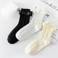thumbnail image 2 of Ruffle Socks Frilly Lace Cute Lolita Style Cotton Breathable Socks for Women 3 Pairs, 2 of 8