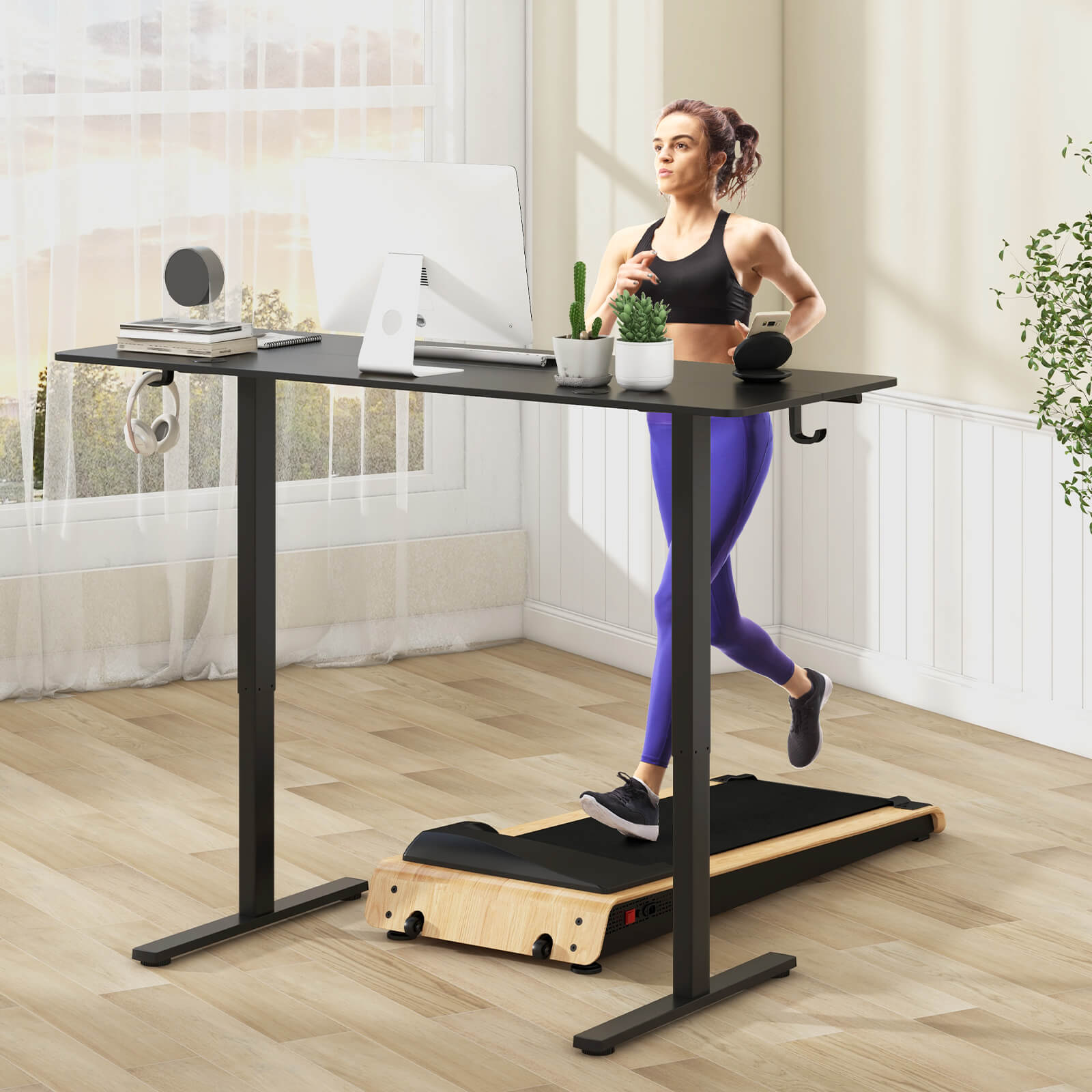 Costway 63 x 24 Inch Sit Stand Desk Height Adjustable Electric Standing Desk Black