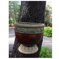 thumbnail image 4 of Old world hand-pressed terracotta glazed hanging pot 3 colors available, Coffee, 4 of 4