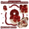 thumbnail image 4 of Sparkling Celebration Number Candle - Fashionable Cartoon - style Design with Red Bow, Glittery Red Finish - for Birthday Parties, Anniversary Celebrations, Kids’ Celebratory Events, 4 of 7