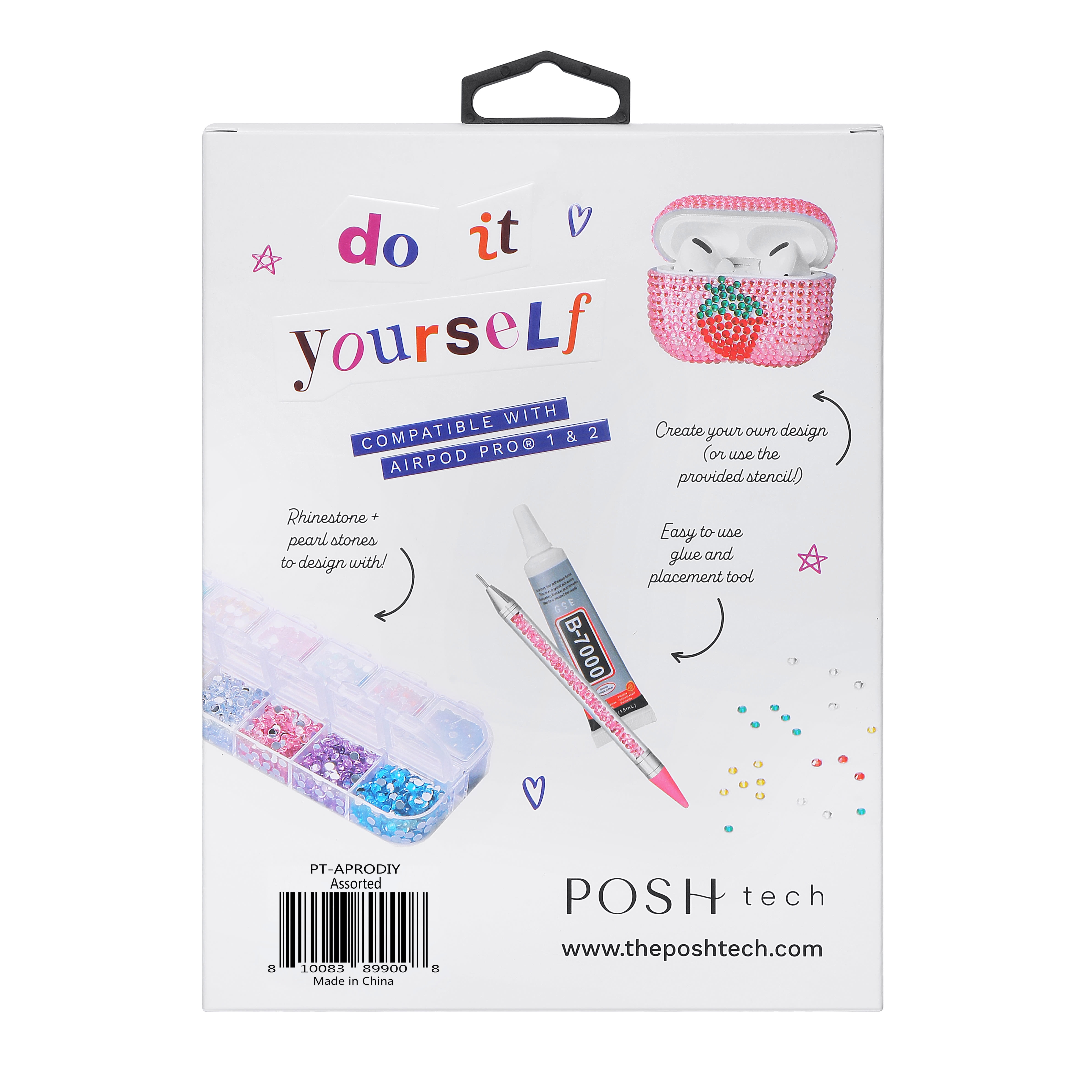 Posh Tech DIY Bedazzle Kit for Apple AirPods Pro Case