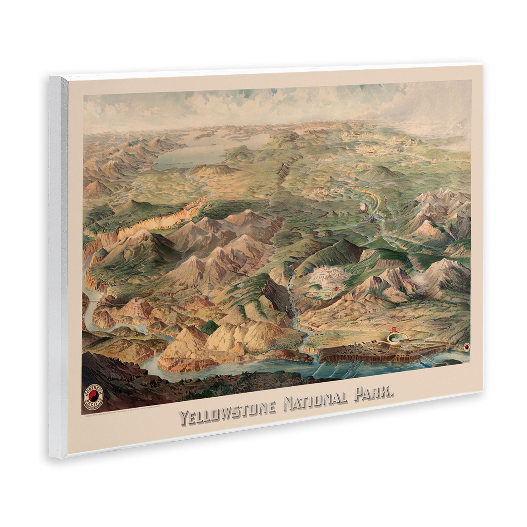 Stupell Industries Vintage Yellowstone Park Landscape Painting Unframed Art Print Wall Art, 19 x 13