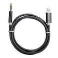 thumbnail image 1 of Cable auxiliar de coche para iOS 12, adaptador de audio auxiliar de 3,5 mm para iOS, cable trenzado de nailon negro., 1 of 14