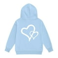 thumbnail image 6 of GiLiling Girls Preppy Heart Sweatshirt, Oversized Pullover Sweatshirt, Kids Fall Winter Long Sleeve Cute Print, Trendy Hoodie (Light Blue, 12-13 Years), 6 of 8