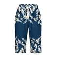 thumbnail image 4 of LEBONYARD Womens Shorts Clearance $5,Women's Shorts for a Stylish Look,Women Shorts Casual Pants Straight Leg Drawstring Elastic Waist Loose Comfy Pants with Pockets Navy M, 4 of 5