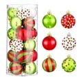 thumbnail image 2 of Xihbxyly 24 Adornos Navideños, Bolas de Plástico Irrompibles, Bastones de Caramelo con Remolinos Brillantes, Adornos para Árbol de Navidad En Rojo, Verde y Blanco, Decoración para Fiestas, Tamaño de, 2 of 7