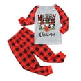 thumbnail image 3 of Odeerbi Christmas Pajamas For Family Matching Outfits Kids Letter Printed Top+Printed Pants Xmas Clothes, 3 of 8