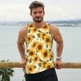 thumbnail image 6 of Daiia Modern Elegant Sunflower Printed Men's Quick Dry Fit Muscle Tank Top Slim-Fit Tank Workout Tank Top Lightweight Sports Tank Top-Small, 6 of 7
