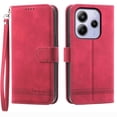thumbnail image 1 of DIERFENG DF-03 For Xiaomi Redmi Note 14 4G (164.84x78.15x8.16mm) Case Lines Imprint Wallet Leather P, 1 of 5