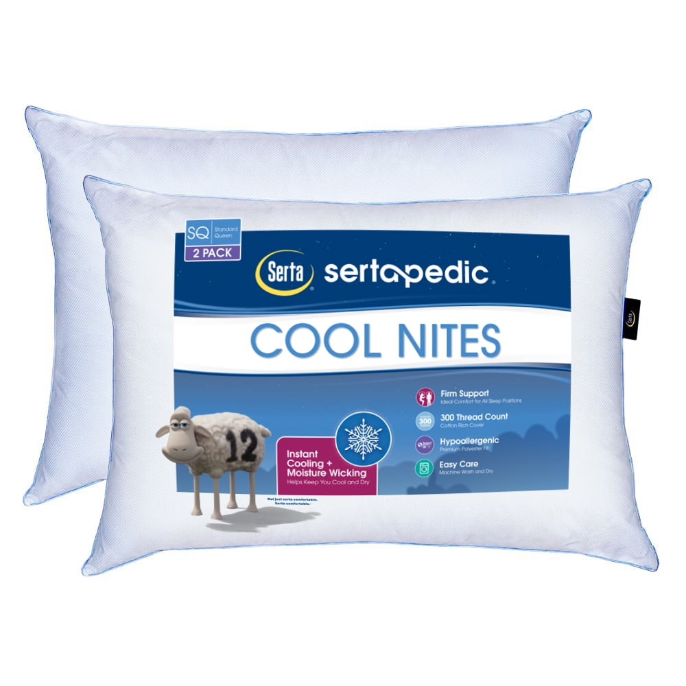 Sertapedic Cool Nites Pillow, Set of 2, Standard/Queen