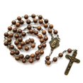 thumbnail image 2 of Collares de rosario de perlas católicas con medallas cruzadas, cadena larga, oración religiosa para mujeres --- Código de producto 42978, 2 of 5