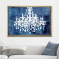 thumbnail image 2 of wall26 Framed Canvas Print Wall Art White Chandelier Silhouette on Navy Background Decorative Lights Digital Art Modern Art Chic Relax/Calm for Living Room, Bedroom, Office - 16"x24" Natura, 2 of 5