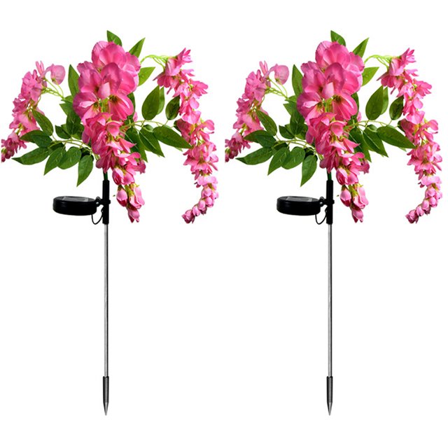 Solar Glicina LED Estaca Impermeable IP65 para Jardín (rosa) 2 Uds.