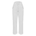 thumbnail image 6 of Linen Barrel Pants for Women Wide Leg Palazzo Cotton Drawstring Capris Casual Summer Beach Vacation Boho Baggy Trousers Pull On White XL, 6 of 7