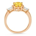 thumbnail image 2 of 2.5 ct Pear Cut Natural Citrine 3 Stone 18K Rose Gold Womens Engagement Ring, 2 of 5