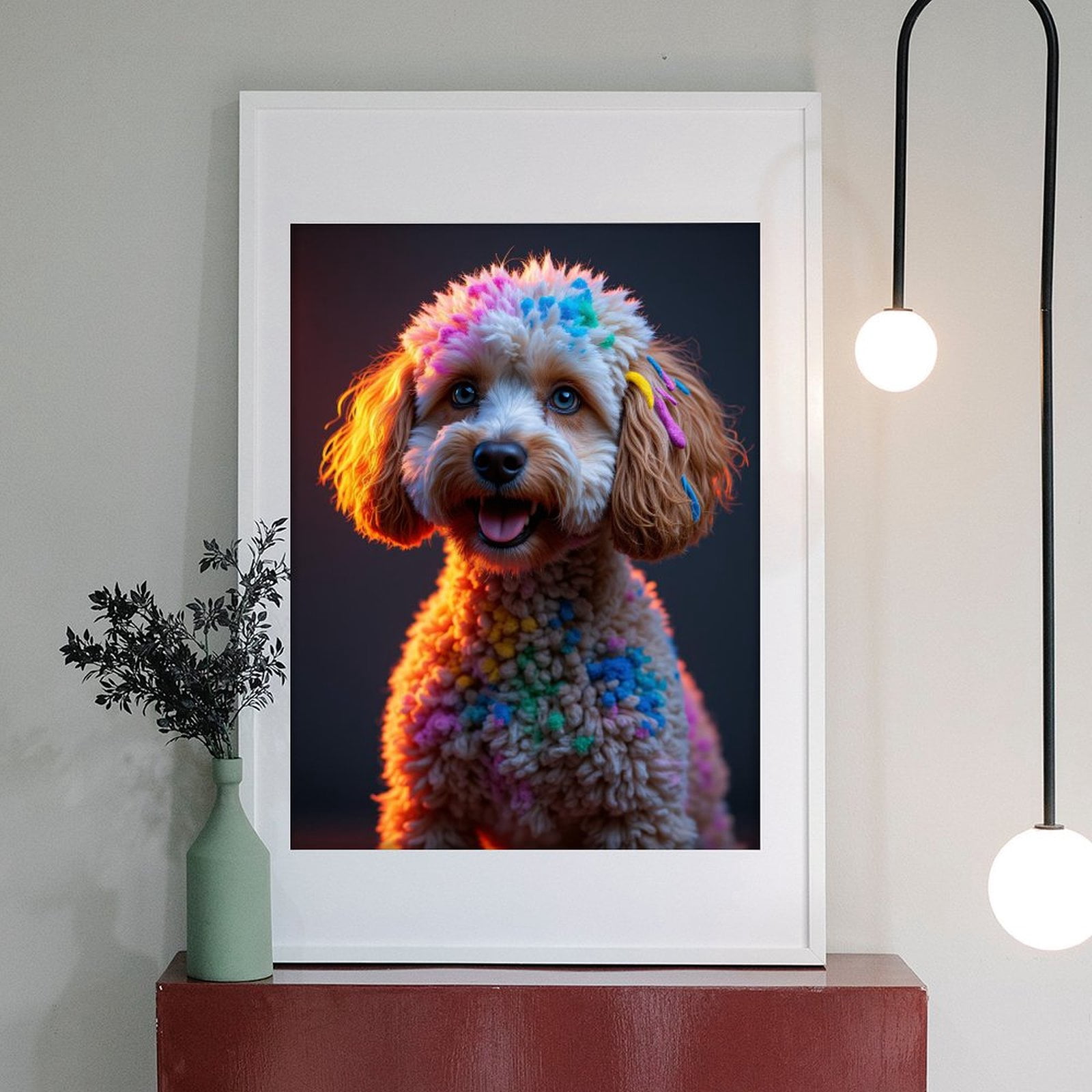 Diamond Art Kit for Adults, Colorful Poodle Portrait Vibrant Mood Diamond Painting for Adults Beginners, 5D DIY Diamond Art Painting Kits, Colorful Diamond Painting Craft for Home Decor 12x16