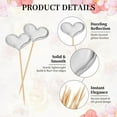 thumbnail image 3 of Uxcell Heart Cupcake Toppers Love Heart Cake Toppers Mini Cupcake Picks, Fit for Birthday Party Cake Decorations Silver, 3 of 7