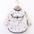 thumbnail image 1 of Baberos de bebé, delantal artístico de manga larga, babero impermeable de dibujos animados para niños pequeños, accesorios para comer, bata artística para niños, ropa para eructar, 1 of 5