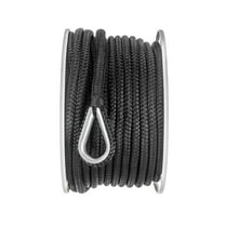 Seachoice Boat Anchor Rope, Double-Braid, Nylon, Achor Line, 3/8 In. X 100 Ft., Black