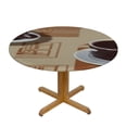 thumbnail image 3 of BANET Themed Table Cloth - Milk Round Tablecloth Beige Brown Table Cover Decorative for Kitchen Dining Table Party 31"-35, 3 of 8