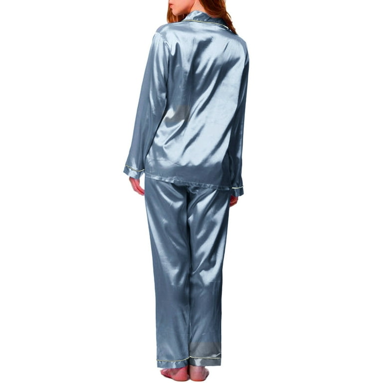 cigarette pants set Chroia Women's 2-Piece Chic Button Lounge Set - Cool Loose Cigarette Pants  with Elastic Band Pajamas