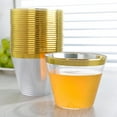 BalsaCircle Clear with Gold Rim 25pcs 9 oz Disposable Plastic Tumbler ...