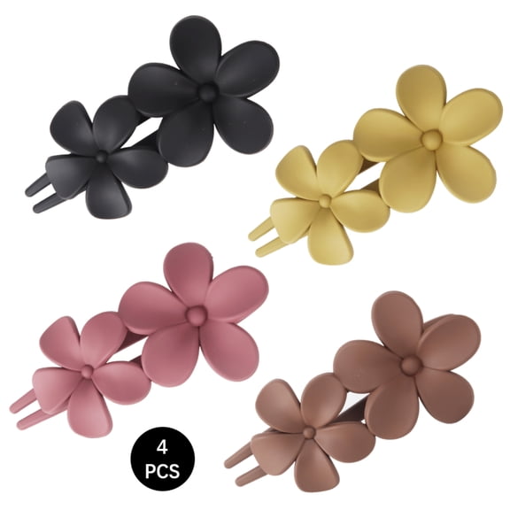 4 PCS Flower Hair Clips for Women, Non-Slip Matte Plumeria Large Claws Clips with Strong Hold, Cute Beach Hair Accessories