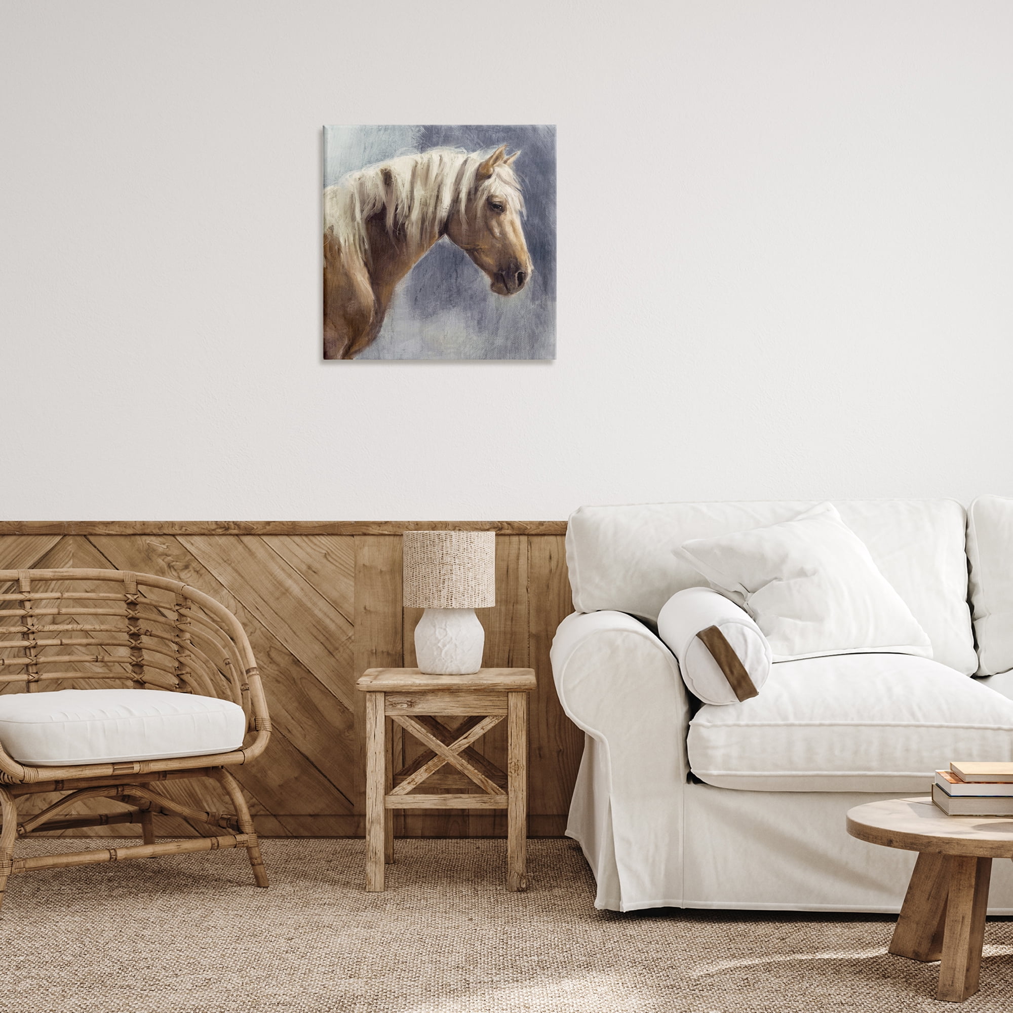 Stupell Industries Golden Boy Horse Animals & Insects Painting Gallery Wrapped Canvas Art Print Wall Art, 24 x 24