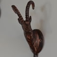 thumbnail image 4 of WHW Stag and Ram Head Wall Hooks, Set of 2, Artisan Crafted, Rustic Brown, 8.25 Inches, 4 of 6