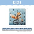 thumbnail image 2 of 14 Inch Wall Clock Battery Operated Square Clock Decorative for Office, Kitchen, Outdoor, Living Room，Cartoon Fox Bicycle Flower Floral Print Design, 2 of 4