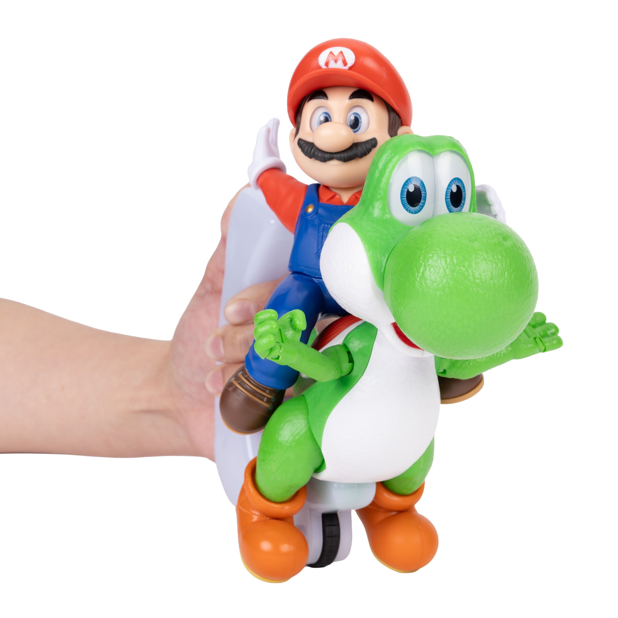 Super Mario Galaxy Mario Riding Yoshi 8 inch Tall Feature Action Figure