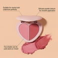 thumbnail image 5 of Uxgjfwu Heart Shaped Double Color Powder Blusher, Fresh and Non Greasy Finish, Natural Blendable Cheek Color, Long Lasting Face Blush for Daily Makeup, 0.1 oz, 5 of 7