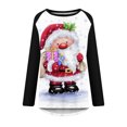 thumbnail image 4 of Camiseta de manga larga con cuello redondo y estampado navideño para mujer Pompotops qwe24208, 4 of 5