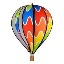 Hot Air Balloon Hanging Garden Spinner 22" - Vibrant Rainbow Design, Weather-Resistant Outdoor Decor, Durable & Lightweight for Patios, Yards, and Gardens - Eye-Catching Wind Spinner