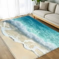 thumbnail image 4 of Summer Beach Coastal Area Rugs 5x8 for Living Room, Watercolor Seaside Waves Ocean Non Slip Washable Rug Runner, Low Pile Indoor Floor Carpet Mat Bathroom Rugs for Bedroom, Kids Room, 4 of 9