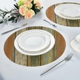 thumbnail image 4 of SKYSONIC Vintage Wood Grain Round Placemats for Dining Table Non-Slip Heat-Resistant Polyester Table Mats Set of 6 Washable Table Mats for Kitchen Dining Table Decoration (36), 4 of 5