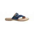 thumbnail image 2 of Eastland Tahiti II Women's Leather Thong Sandals Color: Navy Size: 7, 2 of 5