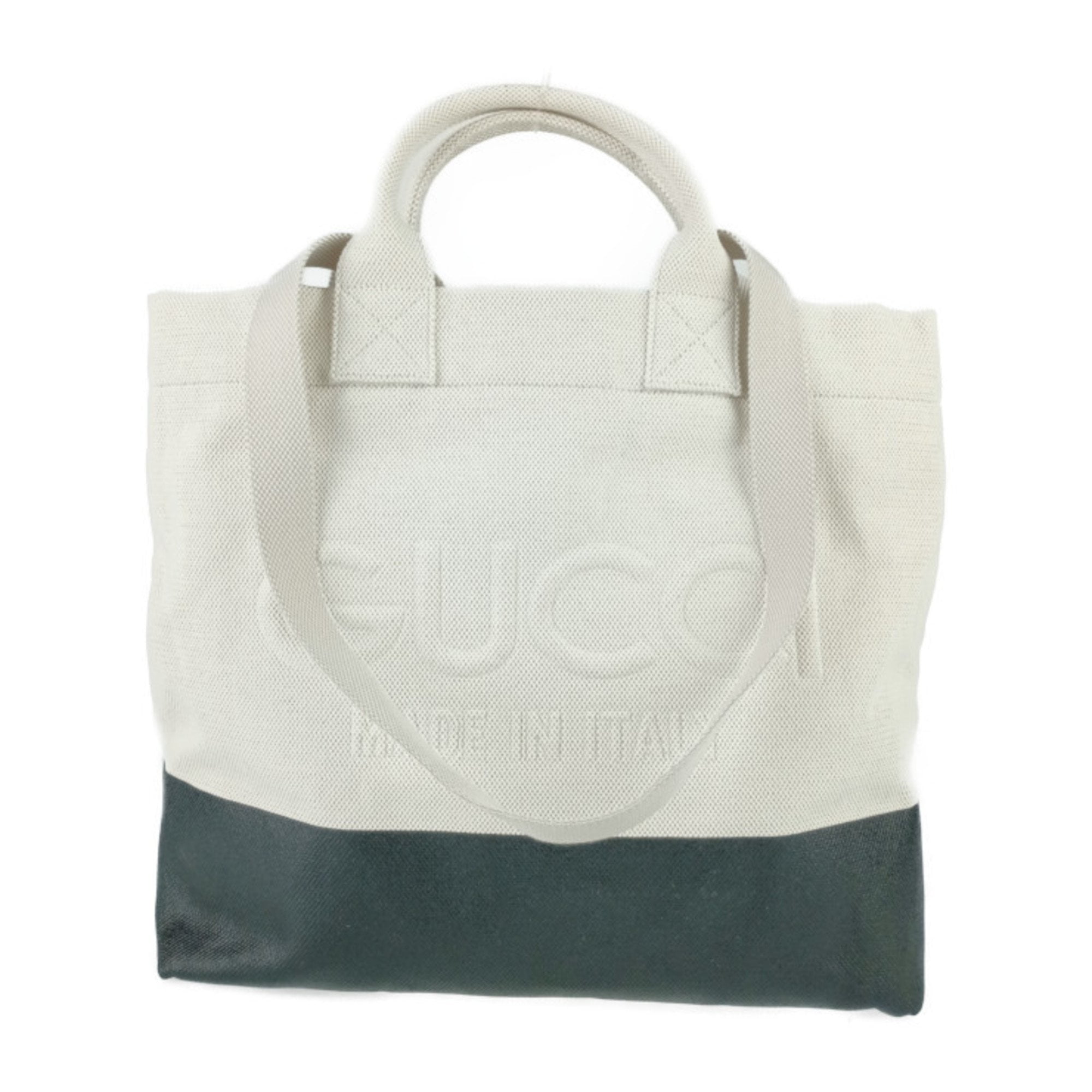 Pre-Owned GUCCI Tote Bag Embossed Detail Canvas 782741 Ivory Black