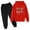 01-Red, variant on DJskiyers Girl's Vacation Sweatsuits 2 Piece Cute Outfits Comfy Loose Tracksuit Set Trendy Bow Print Sweatshirts with Hood and Elastic Waist Trousers Suit