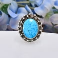thumbnail image 2 of Magnesite Turquoise 925 Sterling Silver Ring, 16X12 mm Oval Gemstone Ring, Blue Ring, Christmas Gift, Unique Jewelry Ring, Adjustable Ring V5551R21992, 2 of 4