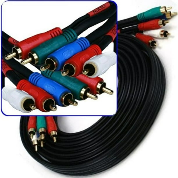 12 foot component cable with (red, green, blue) rgb video & (white