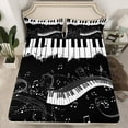 thumbnail image 2 of Manfei Musical Piano Twin Sheet Sets,Music Theme Twin Fitted Sheet,Black Splash Ink Flat Sheet For Kids,Ultra Soft Home Decor,3-Piece, 2 of 7